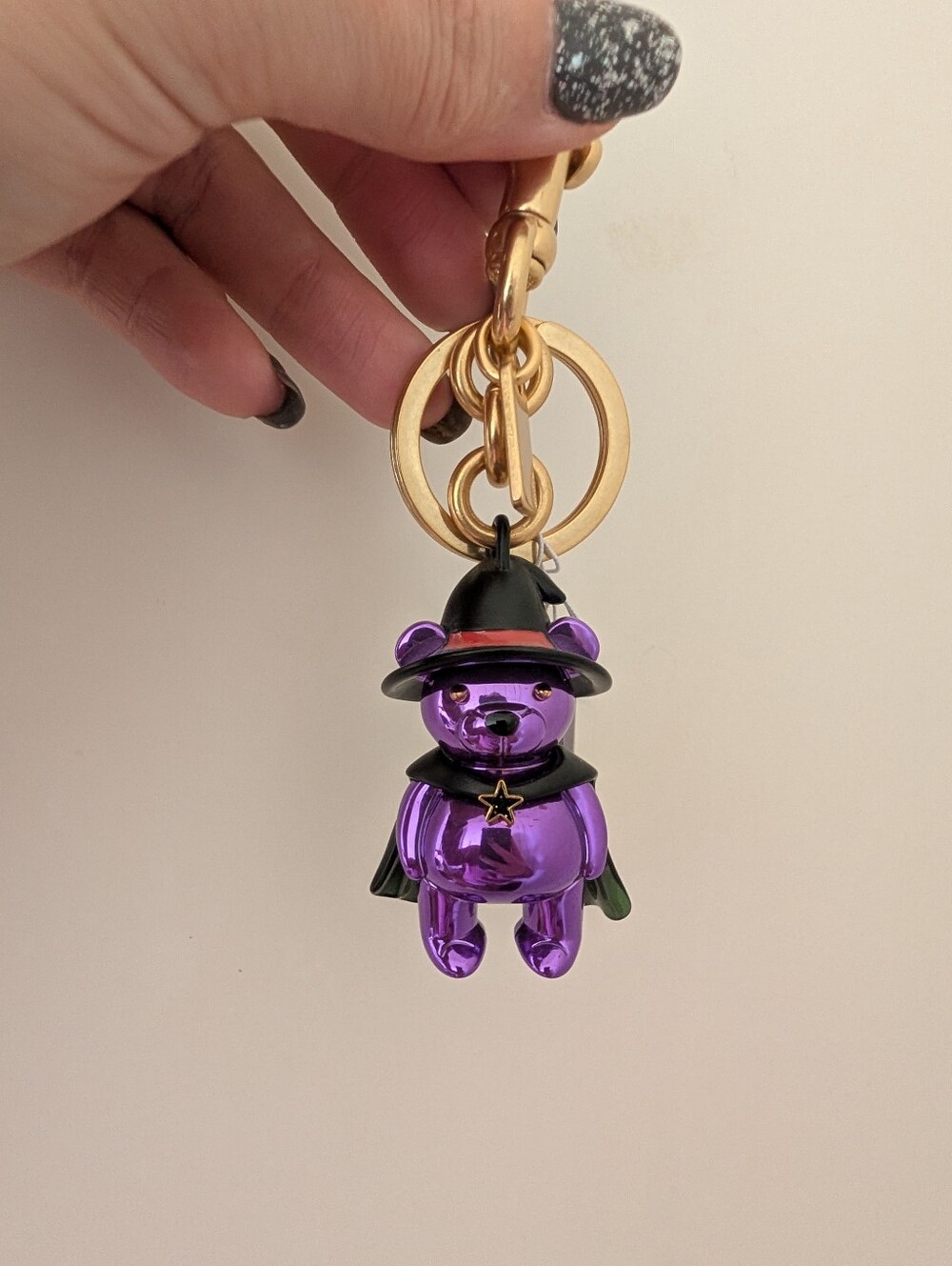 NWT! COACH HALLOWEEN WITCH BEAR BAG PURSE CHARM KEYCHAIN 6074